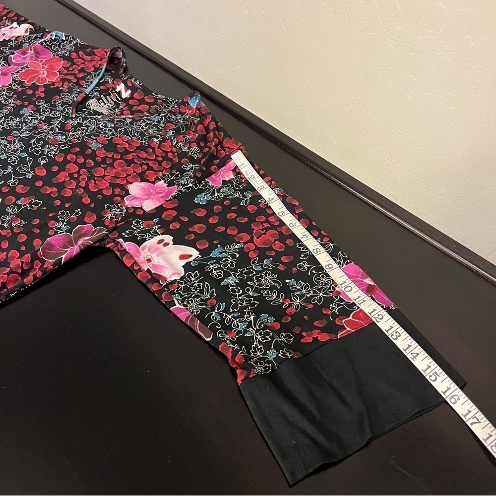 Natori Mizuki midi kaftan dress, floral print, kimono sleeves, Vneckline, size M - Picture 6 of 7